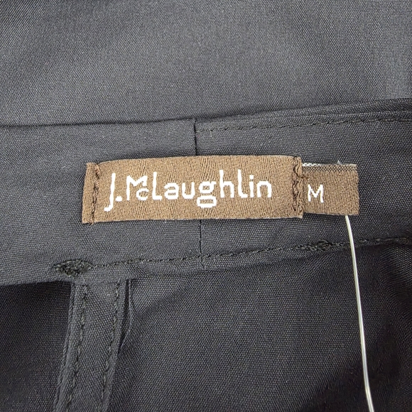 J. McLaughlin Elodie Blouse Black Size M NWT $158 Mock Neck Top Quiet Luxury - Picture 14 of 16